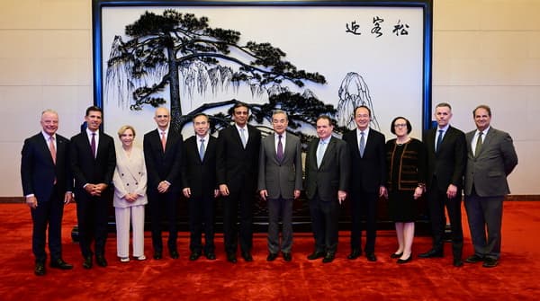 王毅会见美中贸易全国委员会董事会代表团